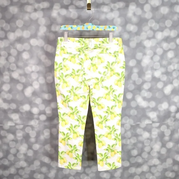 Talbots Lemon Print Ankle Jeans - Picture 4 of 6